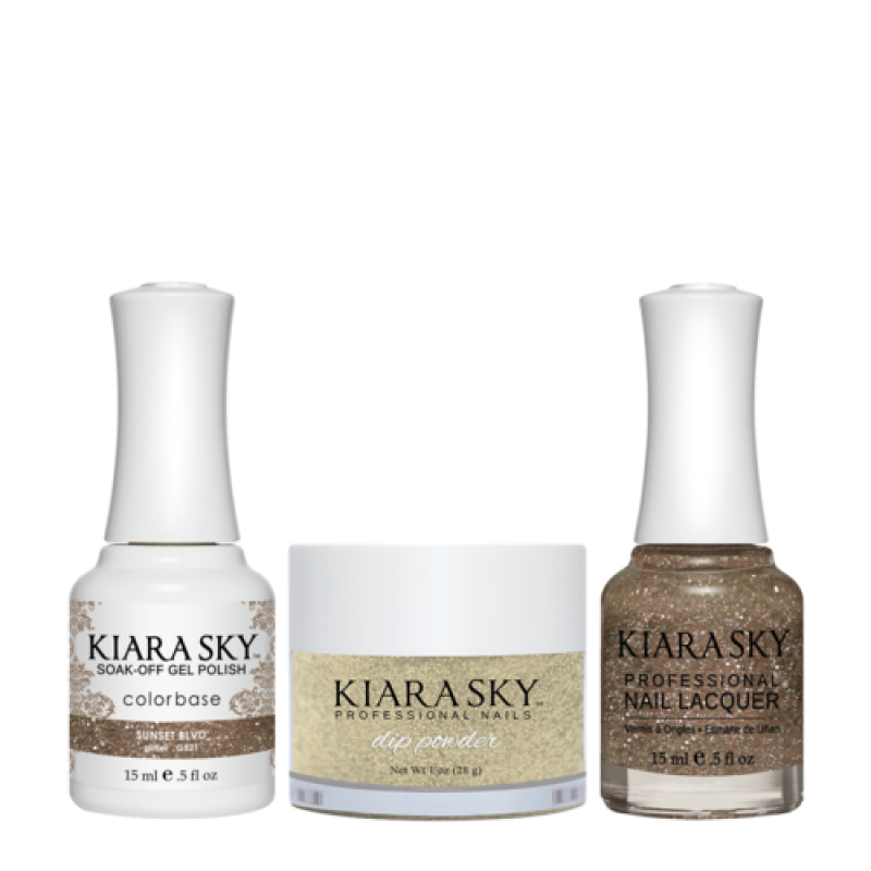 KIARA SKY 3in1 (Dipping Powder + Gel Polish + Nail Lacquer) - DGL 521, Sunset BLVD